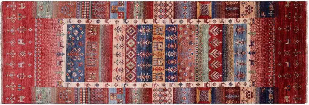 Tribal Persian Gabbeh Handmade Wool Runner Rug - Manhattan Rugs