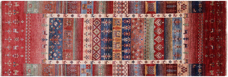 Tribal Persian Gabbeh Handmade Wool Runner Rug - Manhattan Rugs