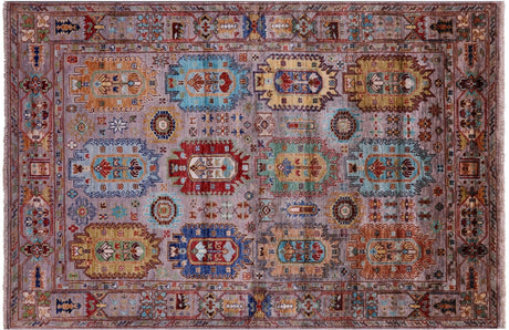 Hand-Knotted Fine Turkmen Ersari Wool Rug - Manhattan Rugs