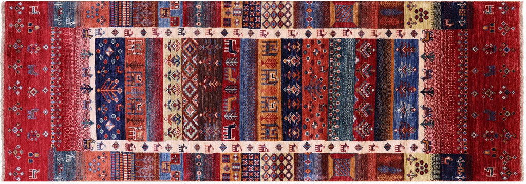 Tribal Persian Gabbeh Handmade Wool Runner Rug - Manhattan Rugs