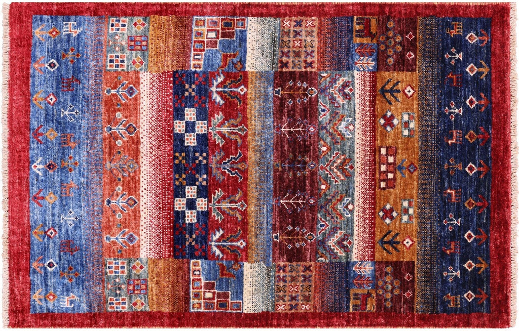 Persian Gabbeh Tribal Hand Knotted Wool Rug - Manhattan Rugs