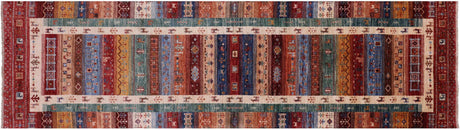 Tribal Persian Gabbeh Handmade Wool Runner Rug - Manhattan Rugs