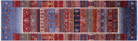 Runner Persian Gabbeh Tribal Hand-Knotted Wool Rug - Manhattan Rugs