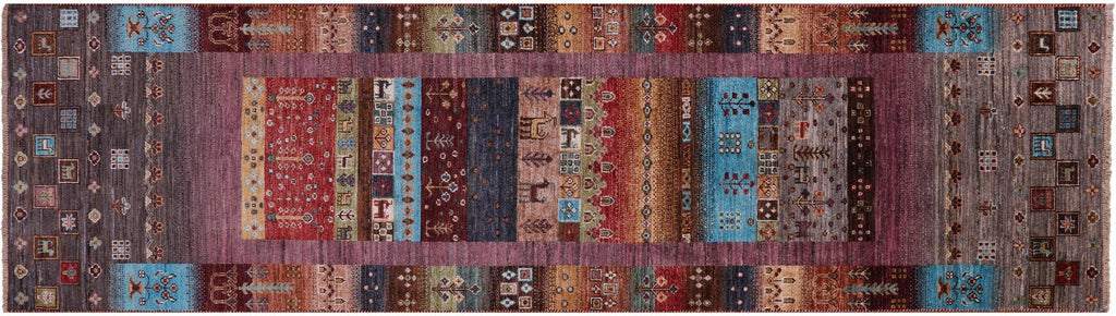 Runner Persian Gabbeh Tribal Hand Knotted Rug - Manhattan Rugs