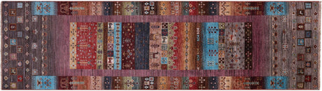 Runner Persian Gabbeh Tribal Hand Knotted Rug - Manhattan Rugs