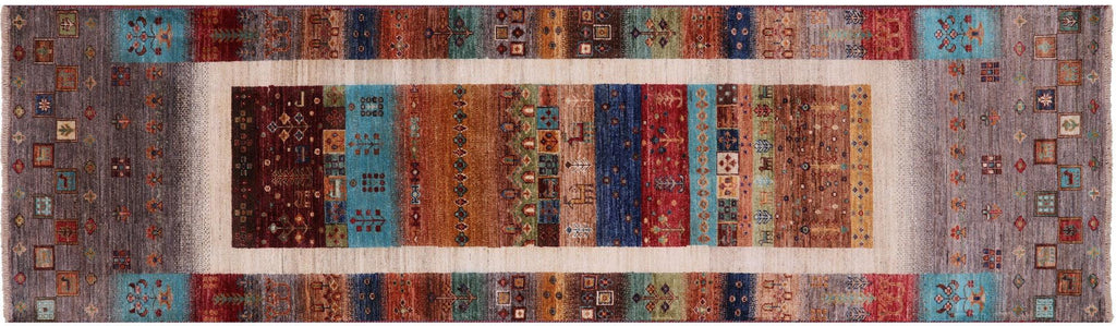 Tribal Persian Gabbeh Handmade Wool Runner Rug - Manhattan Rugs