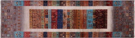 Runner Persian Gabbeh Tribal Hand Knotted Rug - Manhattan Rugs