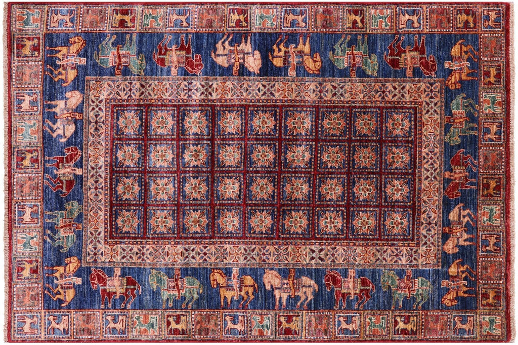 Handmade Antiqued Pazyryk Historical Design Wool Rug - Manhattan Rugs