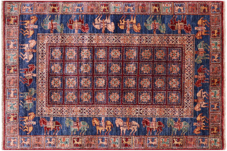 Handmade Antiqued Pazyryk Historical Design Wool Rug - Manhattan Rugs