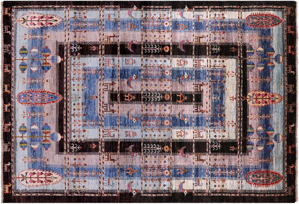 Hand Knotted Tribal Persian Gabbeh Wool Rug - Manhattan Rugs