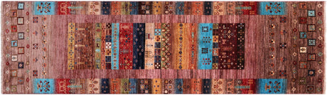 Hand-Knotted Persian Gabbeh Tribal Wool Runner Rug - Manhattan Rugs
