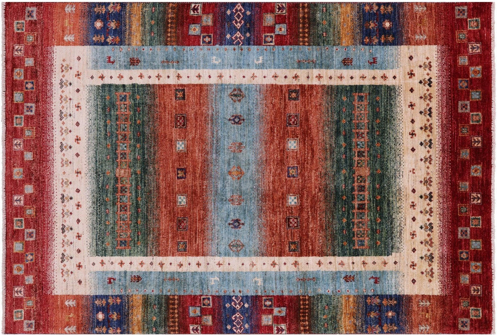 Persian Gabbeh Tribal Hand Knotted Wool Rug - Manhattan Rugs