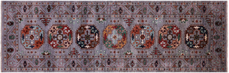 Runner Fine Turkmen Hand Knotted Wool Rug - Manhattan Rugs