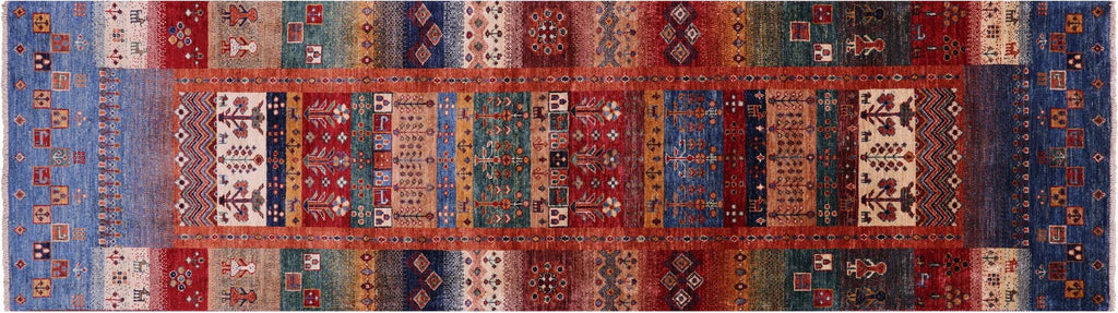 Persian Gabbeh Tribal Hand Knotted Wool Runner Rug - Manhattan Rugs