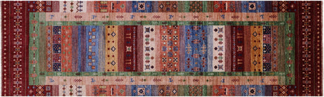 Tribal Persian Gabbeh Handmade Wool Runner Rug - Manhattan Rugs