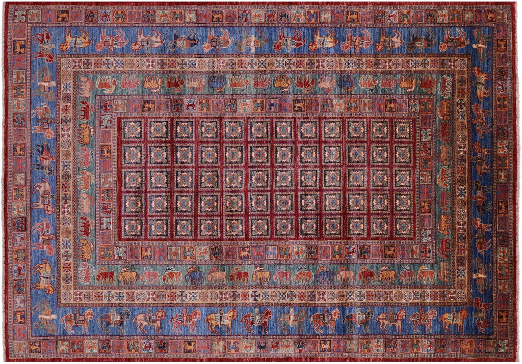 Antiqued Pazyryk Historical Design Handmade Wool Rug - Manhattan Rugs