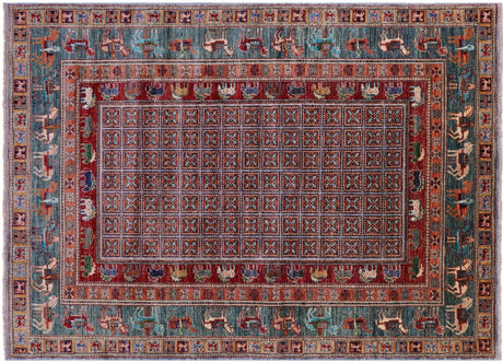Antiqued Pazyryk Historical Design Hand-Knotted Rug - Manhattan Rugs