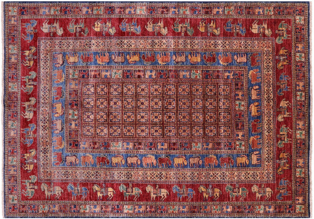 Hand-Knotted Antiqued Pazyryk Historical Design Wool Rug - Manhattan Rugs
