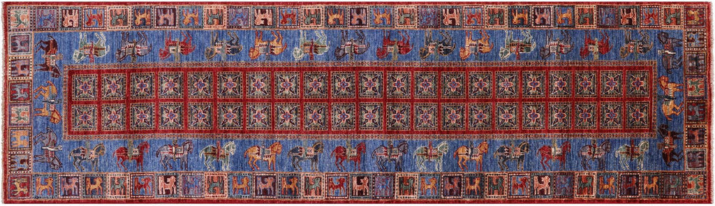 Antiqued Pazyryk Historical Design Hand Knotted Runner Rug - Manhattan Rugs