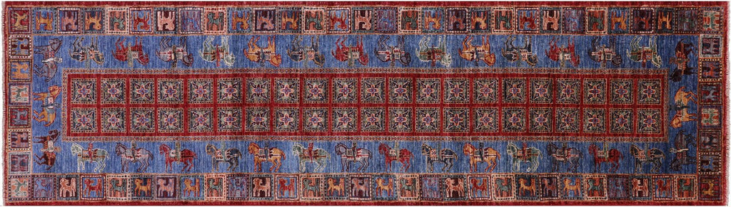 Antiqued Pazyryk Historical Design Hand Knotted Wool Runner Rug - Manhattan Rugs