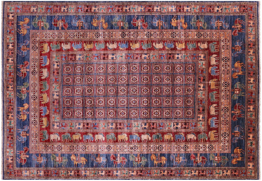 Hand-Knotted Antiqued Pazyryk Historical Design Wool Rug - Manhattan Rugs
