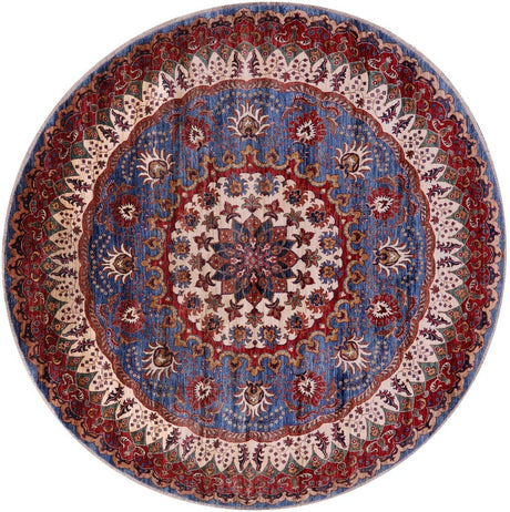 Round Super Heriz Serapi Handmade Wool Rug - Manhattan Rugs