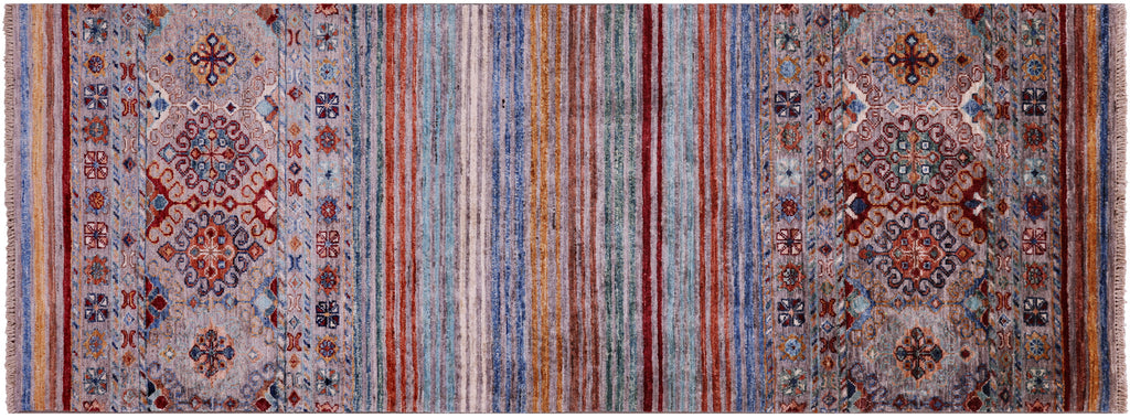 2' 6" X 6' 10" Runner Super Kazak Khorjin Hand Knotted Wool Rug - Q17399