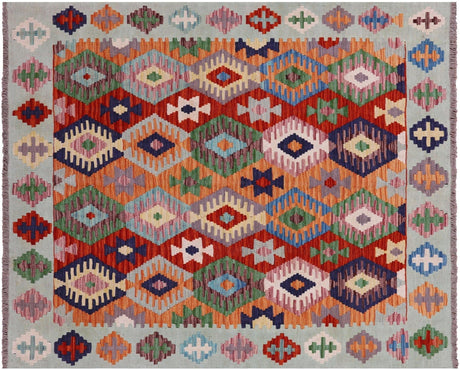 Reversible Wool On Wool Flat Weave Kilim Rug - Manhattan Rugs