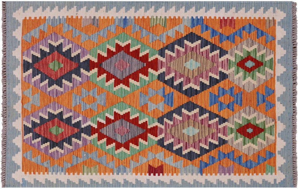 Reversible Kilim Flat Weave Wool On Wool Rug - Manhattan Rugs