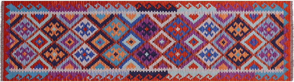 Wool On Wool Kilim Flat Weave Reversible Runner Rug - Manhattan Rugs