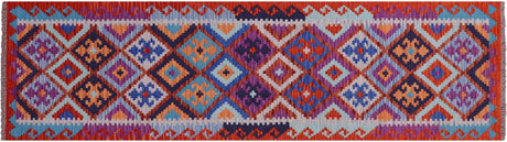 Wool On Wool Kilim Flat Weave Reversible Runner Rug - Manhattan Rugs