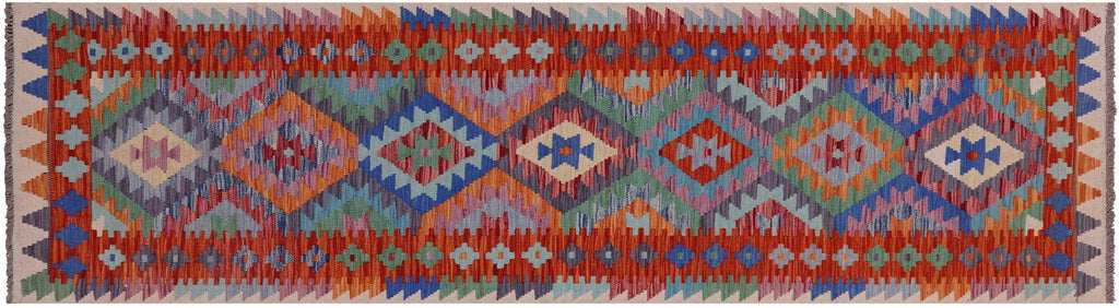 Reversible Kilim Flat Weave Wool On Wool Runner Rug - Manhattan Rugs