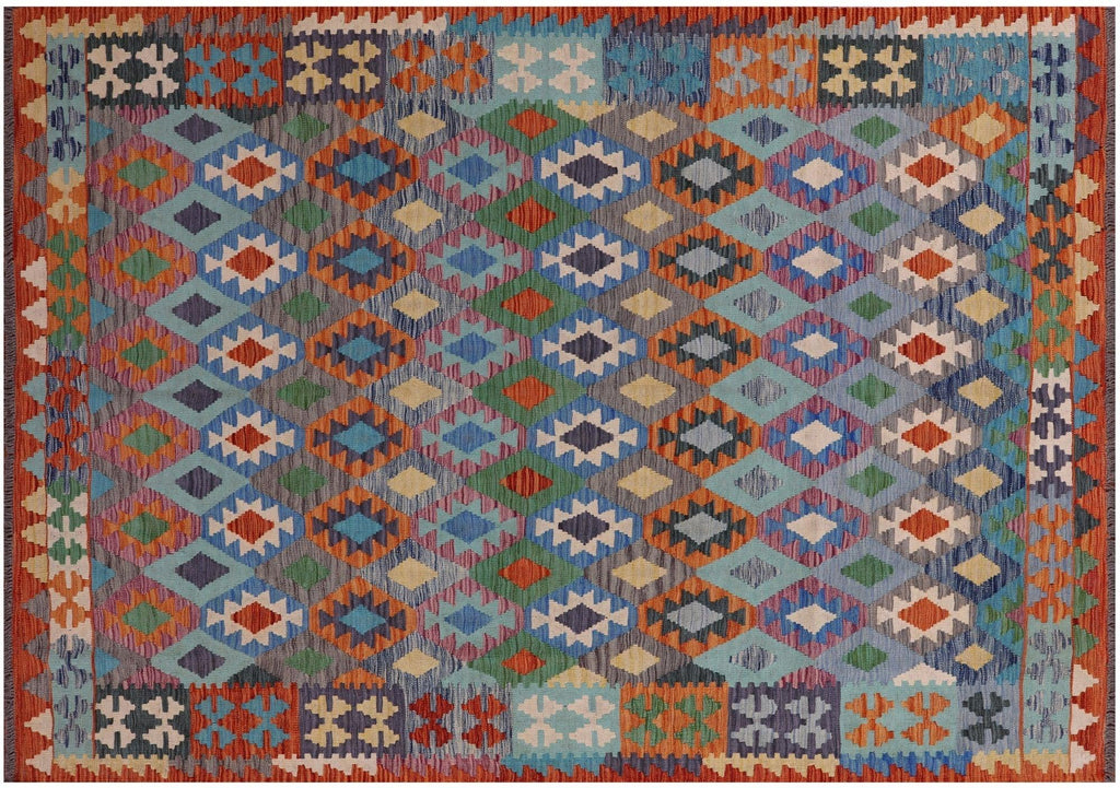 Kilim Flat Weave Reversible Wool On Wool Rug - Manhattan Rugs