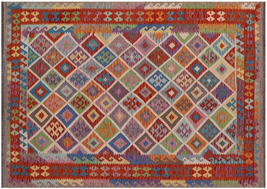 Reversible Flat Weave Kilim Wool On Wool Rug - Manhattan Rugs