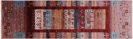 Tribal Persian Gabbeh Handmade Wool Runner Rug - Manhattan Rugs