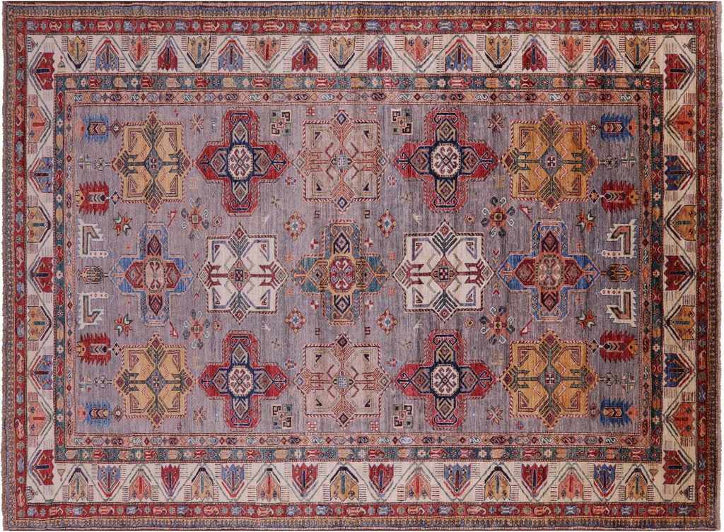 Geometric Super Kazak Hand-Knotted Wool Rug - Manhattan Rugs