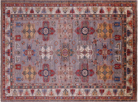 Geometric Super Kazak Hand-Knotted Wool Rug - Manhattan Rugs