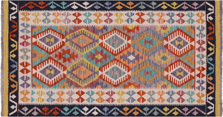 Wool On Wool Kilim Flat Weave Reversible Runner Rug - Manhattan Rugs