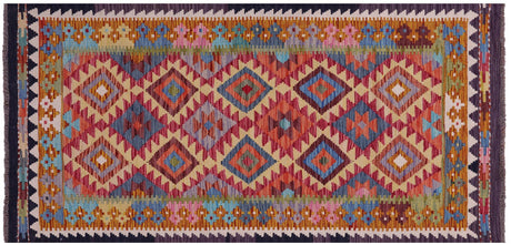 Reversible Kilim Flat Weave Wool On Wool Runner Rug - Manhattan Rugs
