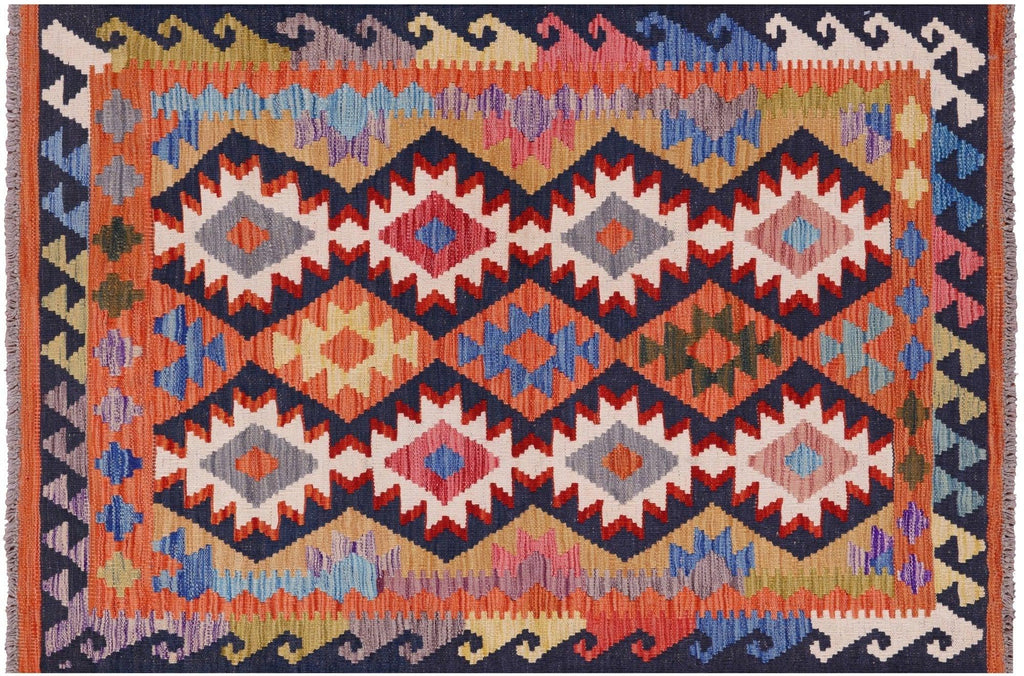 Reversible Flat Weave Kilim Wool On Wool Rug - Manhattan Rugs