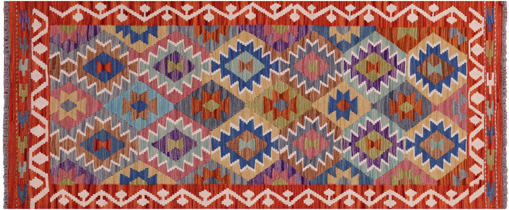 Runner Reversible Wool On Wool Kilim Flat Weave Rug - Manhattan Rugs