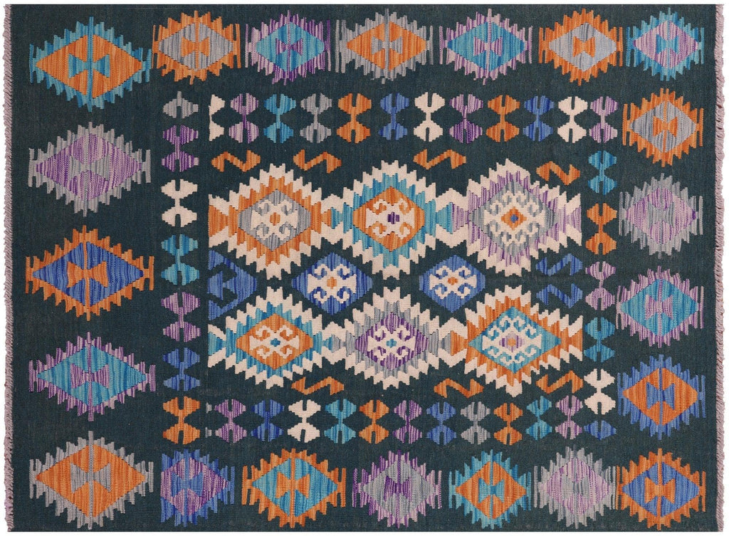 Flat Weave  Kilim Wool On Wool Reversible Rug - Manhattan Rugs