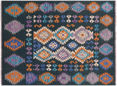 Flat Weave  Kilim Wool On Wool Reversible Rug - Manhattan Rugs