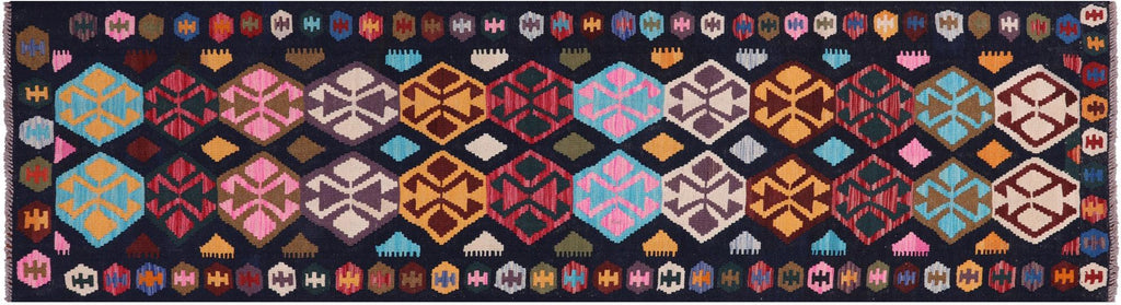 Reversible Kilim Flat Weave Wool On Wool Runner Rug - Manhattan Rugs