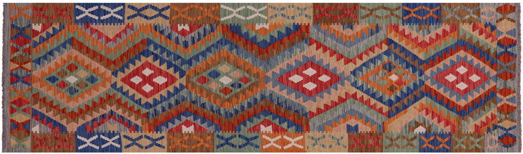 Reversible Kilim Flat Weave Wool On Wool Runner Rug - Manhattan Rugs