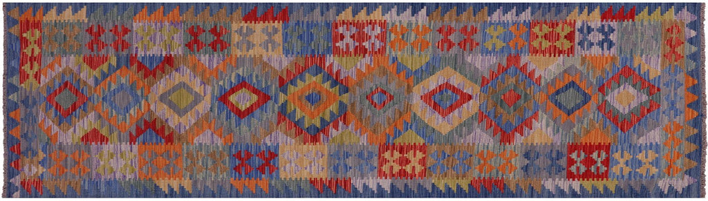 Kilim Flat Weave Wool On Wool Reversible Runner Rug - Manhattan Rugs