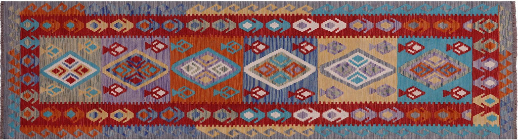 Kilim Flat Weave Wool On Wool Reversible Runner Rug - Manhattan Rugs