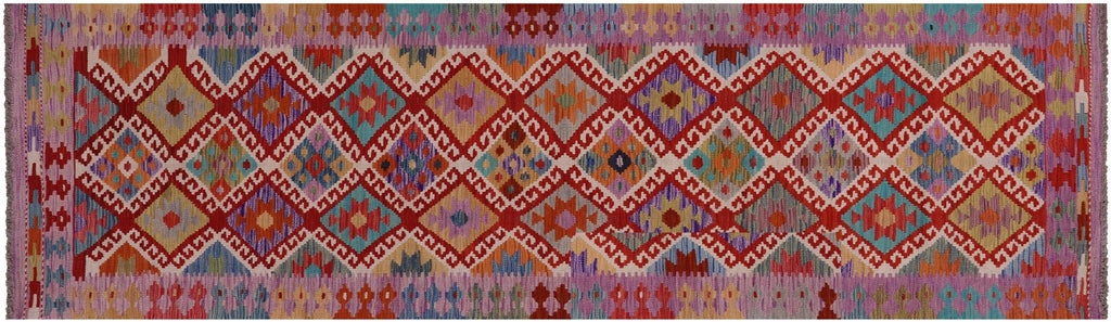 Reversible Kilim Flat Weave Wool On Wool Runner Rug - Manhattan Rugs