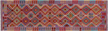 Reversible Kilim Flat Weave Wool On Wool Runner Rug - Manhattan Rugs