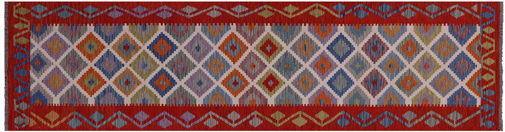 Wool On Wool Kilim Flat Reversible Weave Runner Rug - Manhattan Rugs